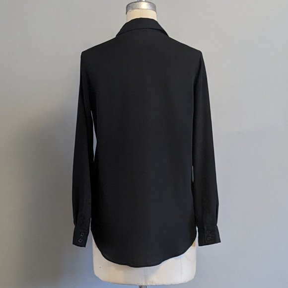 ASOS Long Sleeve Black Button Down Business Casual Workwear Minimalist  Size 2 - Picture 4 of 6